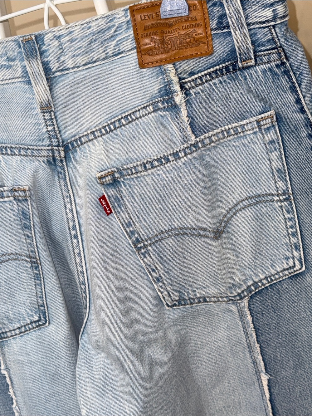 Levi's Recrafted Light Blue Two-Tone Wide Leg Jeans - Picture 11 of 15